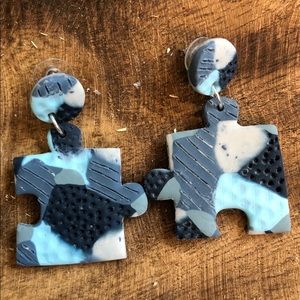 Handmade clay earrings in the style Roxanne